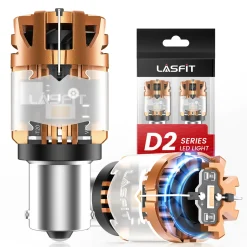 Amber 1156 CanBus-Ready Turn Signal Light LED Bulbs | D2 Series