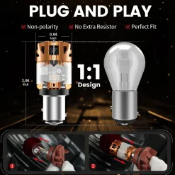 Amber 1157 CanBus-Ready Turn Signal Light LED Bulbs | D2 Series