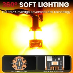 Amber 1157 CanBus-Ready Turn Signal Light LED Bulbs | D2 Series
