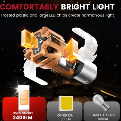 Amber 1157 CanBus-Ready Turn Signal Light LED Bulbs | D2 Series