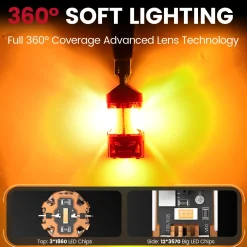 Amber 4257 CanBus-Ready Turn Signal Light LED Bulbs | D2 Series