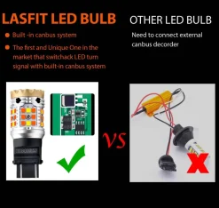 3157 3057 4057 4157 CANBUS Error Free Anti Hyper Flash Switchback LED Turn Signal Light Dual Color Bulb, 2 Bulbs