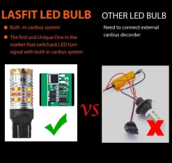 7443 7444 CANBUS Error Free Anti Hyper Flash Switchback LED Turn Signal Light Dual Color Blinker Bulb-CK Socket, 2 Bulbs