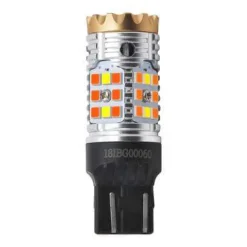 7443 7444 CANBUS Error Free Anti Hyper Flash Switchback LED Turn Signal Light Dual Color Blinker Bulb-CK Socket, 2 Bulbs