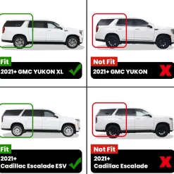 Fit for 2021–2026 Cadillac Escalade ESV Floor & Cargo Mats Protection Set, Not Fit Executive Seats