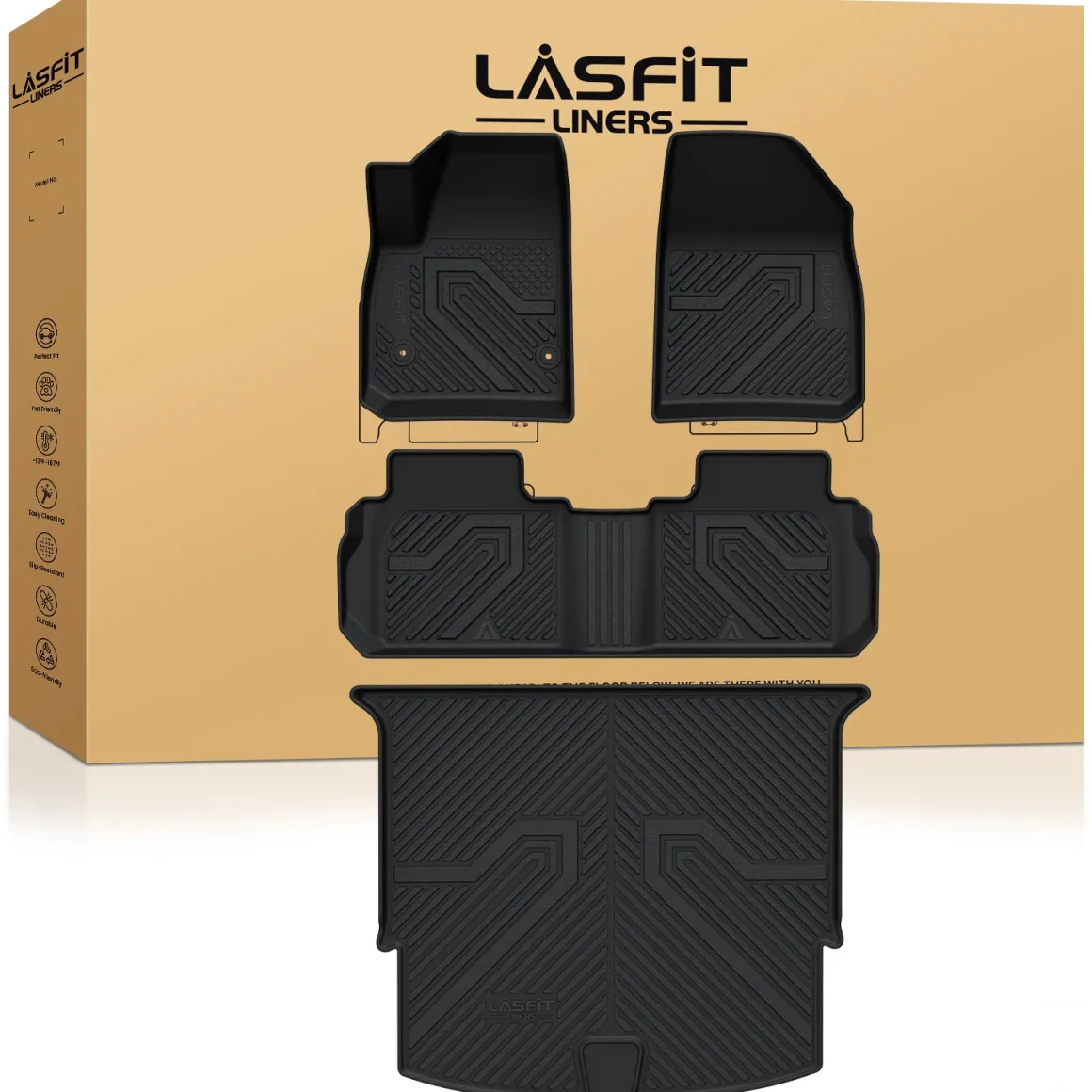 Fit for 2019-2026 Chevrolet Blazer Floor Mats & Cargo Mat, Fit Gasoline Only & Without Optional Cargo Management System