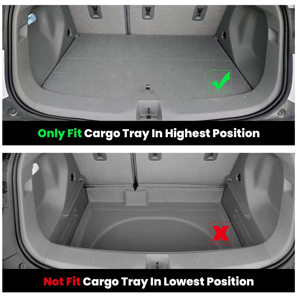 Fit for 2027 Chevrolet Bolt EV Floor Mats & Cargo Mat, Only Fit Cargo Tray in Highest Position