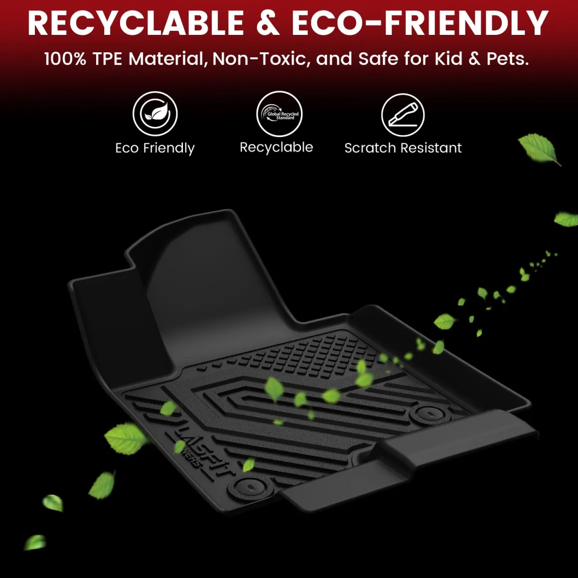 Fit for 2017-2023 Chevrolet Bolt EV Floor Mats & Cargo Mat (Placed Below the False Cargo Floor)