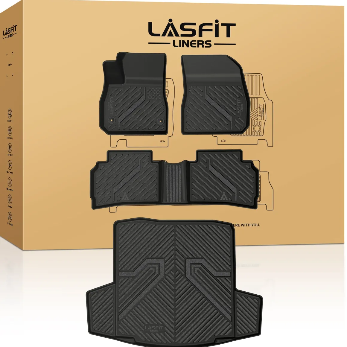 Fit for 2016-2025 Chevrolet Malibu Floor Mats & Cargo Mat, Don't Fit Hybrid or 2016 Malibu Limited