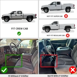 Fit for 2007-2013 Chevrolet Silverado 1500 Crew Cab Floor Mats, Fit Bucket Seat & Gas Only