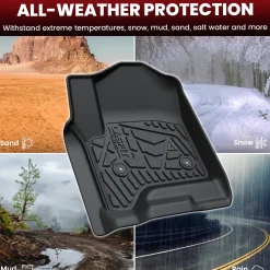 Fit for 2014-2018 Chevrolet Silverado 1500 Floor Mats, Fit Carpet Floor & Without 4*4 Shifter Only