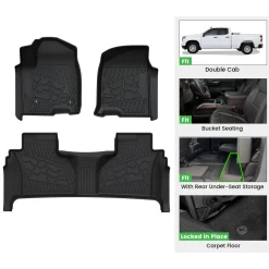 Fit for 2019-2026 Chevrolet Silverado 1500 Floor Mats, Fit Carpet Floor Only, Not Fit 2019 Silverado 1500 LD
