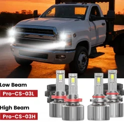 Fit for 2019-2025 Chevrolet Silverado 4500HD 5500HD 6500HD Custom LED bulbs w/Dust Cover