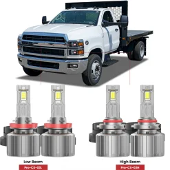 Fit for 2019-2025 Chevrolet Silverado 4500HD 5500HD 6500HD Custom LED bulbs w/Dust Cover