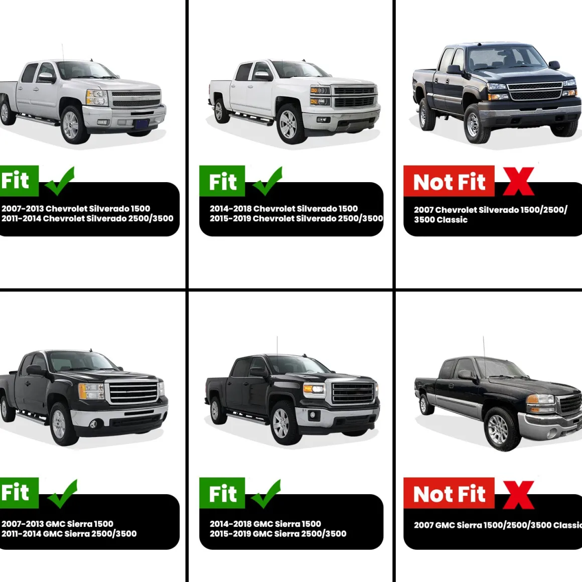 Fit for 2007-2019 Chevrolet Silverado 2500HD 3500HD Heavy Duty 6.5FT(Standard Box) Bed Mat