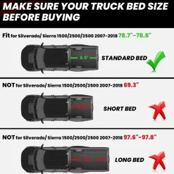 Fit for 2007-2019 Chevrolet Silverado 2500HD 3500HD Heavy Duty 6.5FT(Standard Box) Bed Mat