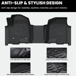 Fit for 2020-2026 Chevrolet Silverado 2500HD 3500HD Floor Mats, Fit Carpet Floor Only