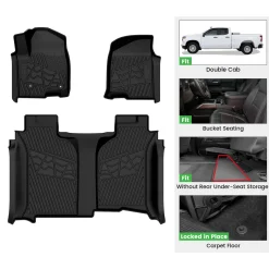 Fit for 2020-2026 Chevrolet Silverado 2500HD 3500HD Floor Mats, Fit Carpet Floor Only