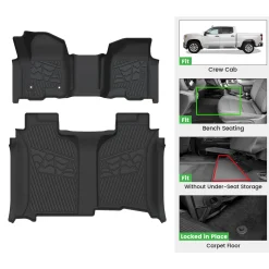 Fit for 2020-2026 Chevrolet Silverado 2500HD 3500HD Floor Mats, Fit Carpet Floor Only
