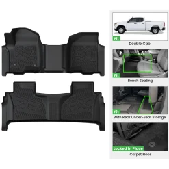 Fit for 2020-2026 Chevrolet Silverado 2500HD 3500HD Floor Mats, Fit Carpet Floor Only