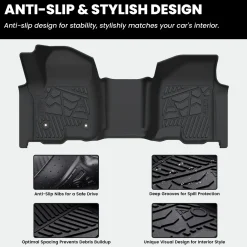 Fit for 2020-2026 Chevrolet Silverado 2500HD 3500HD Floor Mats, Fit Carpet Floor Only