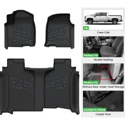 Fit for 2020-2026 Chevrolet Silverado 2500HD 3500HD Floor Mats, Fit Carpet Floor Only