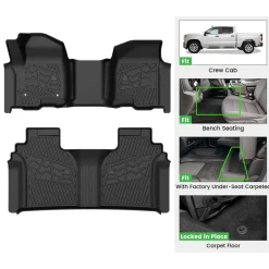 Fit for 2020-2026 Chevrolet Silverado 2500HD 3500HD Floor Mats, Fit Carpet Floor Only