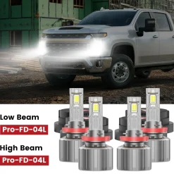 Fit for 2020-2026 Chevrolet Silverado HD 2500 3500 Custom H11 H9 LED Bulbs with Dust Cover | Pro-DC Series