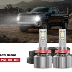Fit for 2020-2026 Chevrolet Silverado HD 2500 3500 Custom H11 H9 LED Bulbs with Dust Cover | Pro-DC Series
