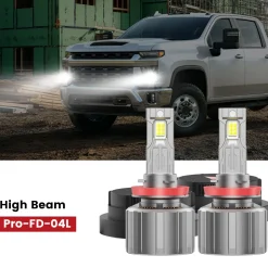 Fit for 2020-2026 Chevrolet Silverado HD 2500 3500 Custom H11 H9 LED Bulbs with Dust Cover | Pro-DC Series