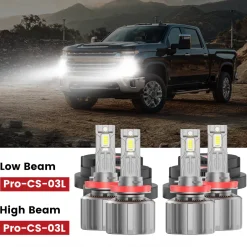 Fit for 2020-2026 Chevrolet Silverado HD 2500 3500 Custom H11 H9 LED Bulbs with Dust Cover | Pro-DC Series