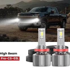 Fit for 2020-2026 Chevrolet Silverado HD 2500 3500 Custom H11 H9 LED Bulbs with Dust Cover | Pro-DC Series
