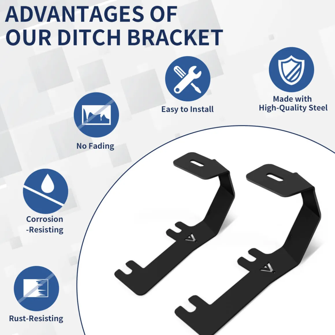Fit For 2014-2018 Chevrolet Silverado 1500 Low Profile Ditch Light Brackets | LASFIT