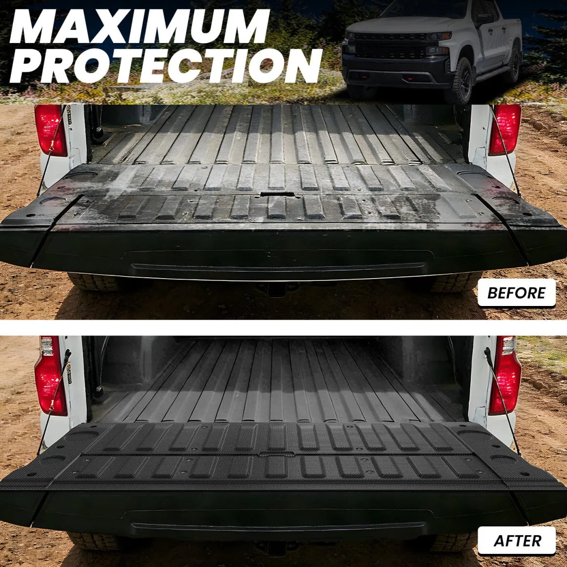 Fit for 2019-2026 Chevrolet Silverado 1500 Truck Bed Mat or Tailgate Mat, Not for 2019 Silverado LD