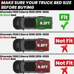 Fit for 2019-2026 Chevrolet Silverado 1500 Truck Bed Mat or Tailgate Mat, Not for 2019 Silverado LD