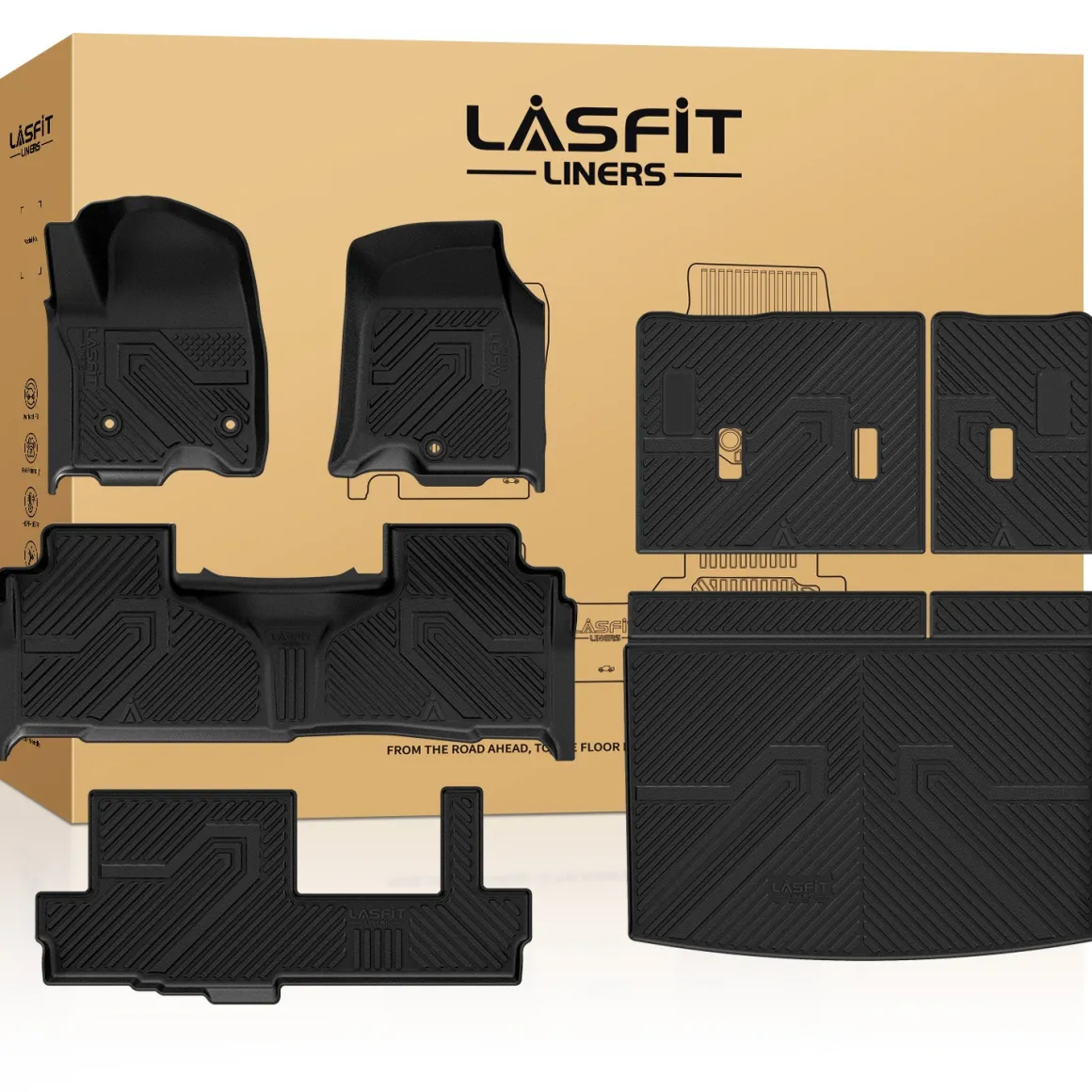 Fit for 2021–2026 Chevrolet Suburban Floor & Cargo Mats Protection Set, Not Fit 9 Seats