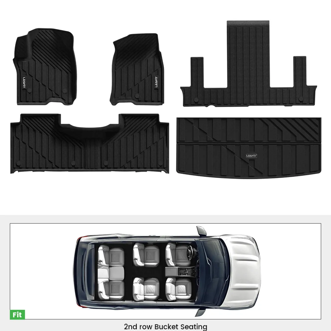 Fit for 2021–2026 Chevrolet Tahoe Floor & Cargo Mats Protection Sets, Not Fit 9 seats