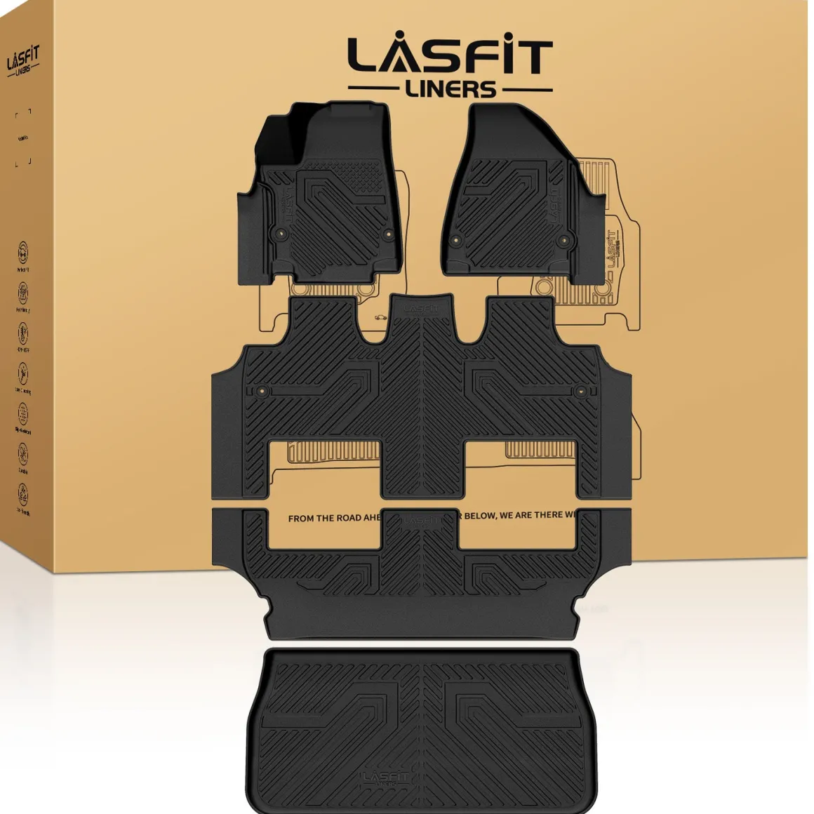 Fit for 2017-2026 Chrysler Pacifica 1st & 2nd & 3rd Row & Cargo Mats, Fit Hybrid Not Fit Gas, Not fit Sto-n-Go seating, Not Fit Pinnacle trim