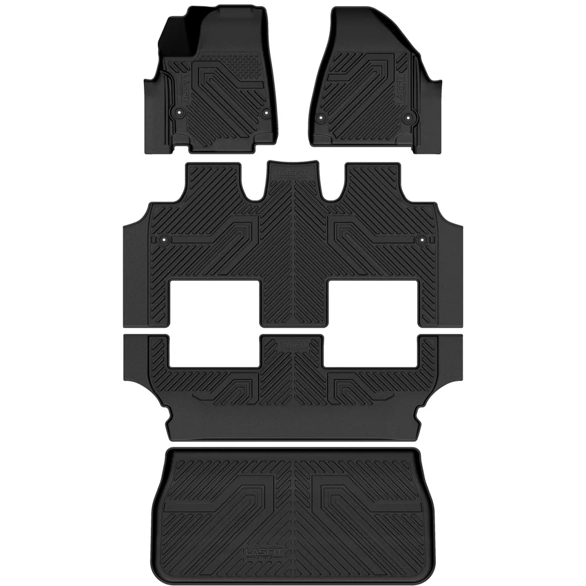 Fit for 2017-2026 Chrysler Pacifica 1st & 2nd & 3rd Row & Cargo Mats, Fit Hybrid Not Fit Gas, Not fit Sto-n-Go seating, Not Fit Pinnacle trim