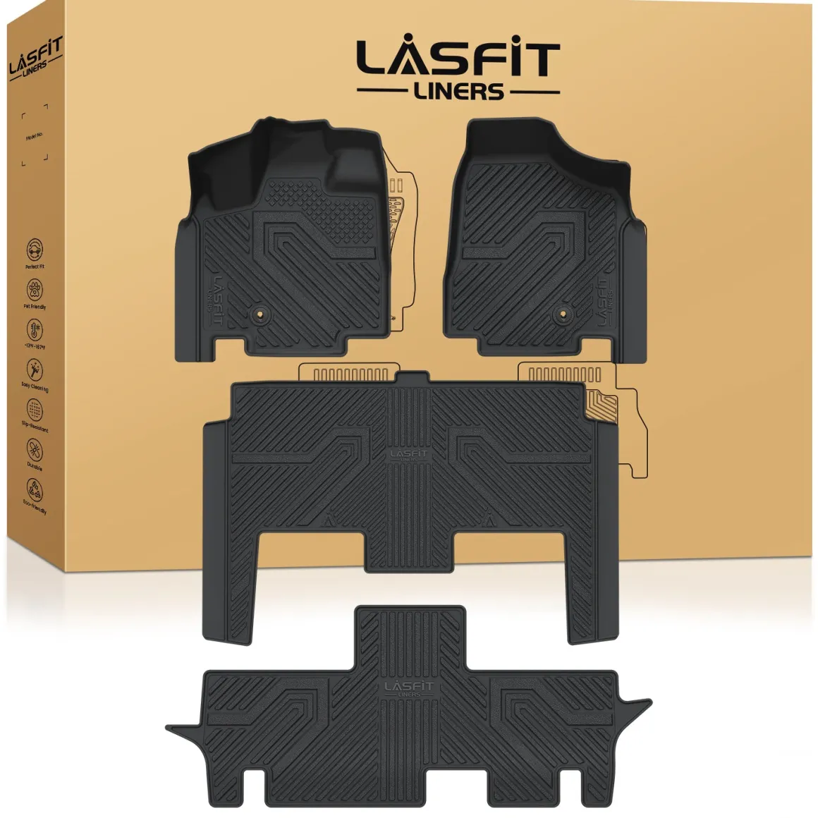 Fit for 2008-2016 Chrysler Town & Country Floor Mats or Cargo & Seatback Mats, Floor Mats Only Fit Stow 'N Go Bucket Seats (Standard)