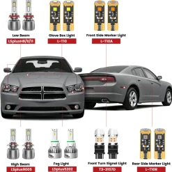 Fit for 2011-2014 Dodge Charger The Brightest LED Bulbs Upgrade