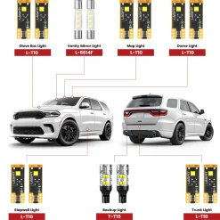 Fit for 2021-2026 Dodge Durango LED Bulbs Upgrade | Tested and Verified