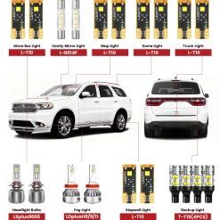 Fit for 2016-2020 Dodge Durango The Brightest LED Bulbs Upgrade | Tested and Verified