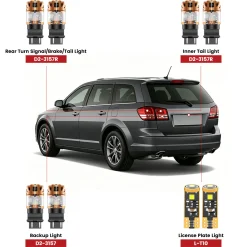 Fit for 2009-2010 Dodge Journey The Brightest LED Bulbs Upgrade