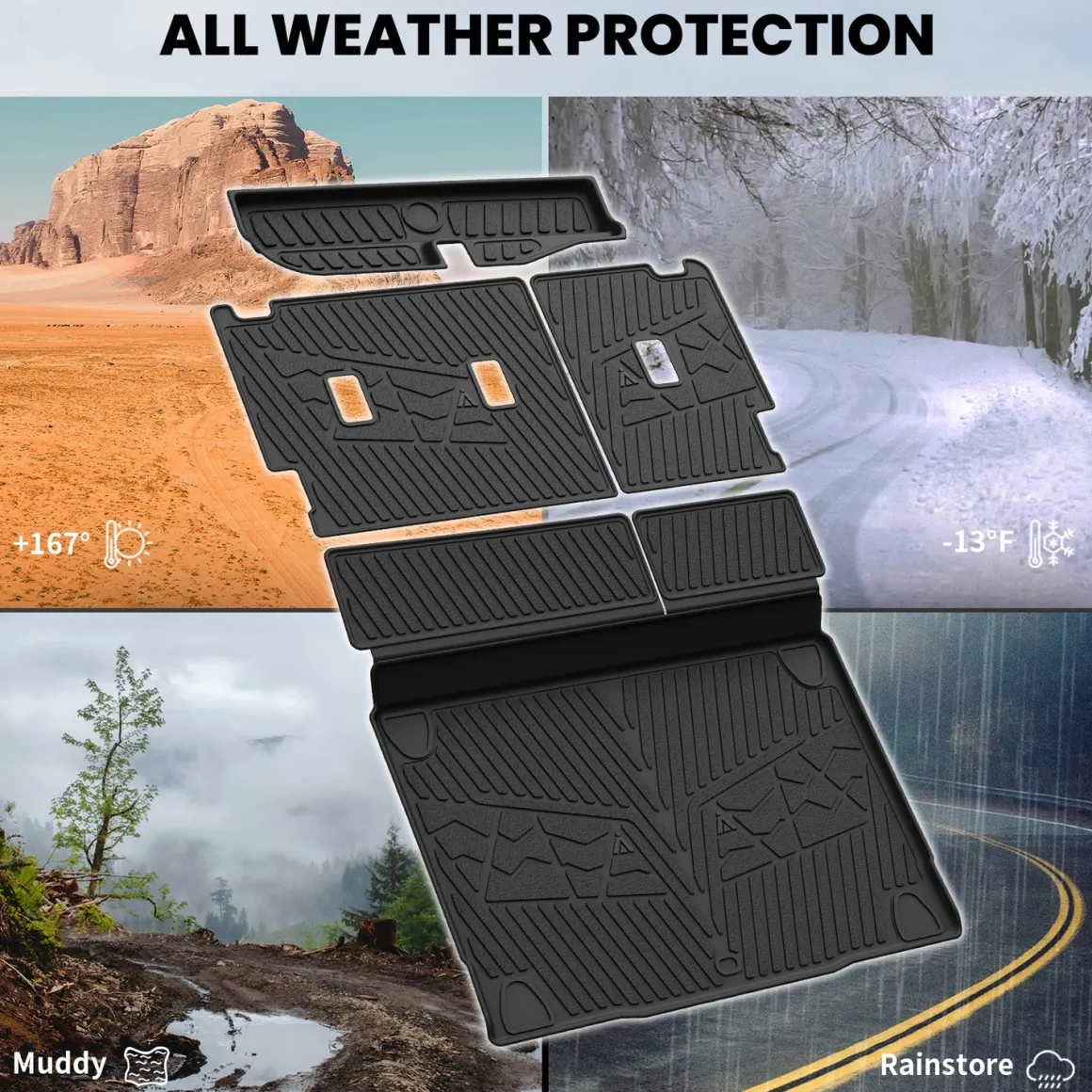 Fit for 2021-2026 Ford Bronco Custom Floor Mats or Cargo Mat, Not For Sport, Fit 4-Door & Not Rubberized Flooring