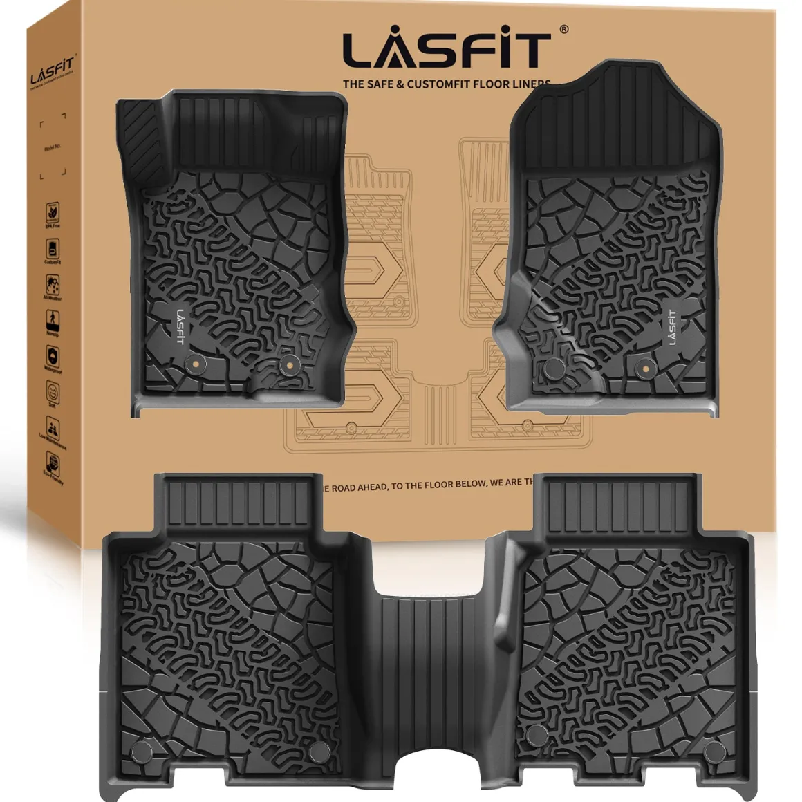 Fit for 2021-2026 Ford Bronco Custom Floor Mats or Cargo Mat, Not For Sport, Fit 4-Door & Not Rubberized Flooring