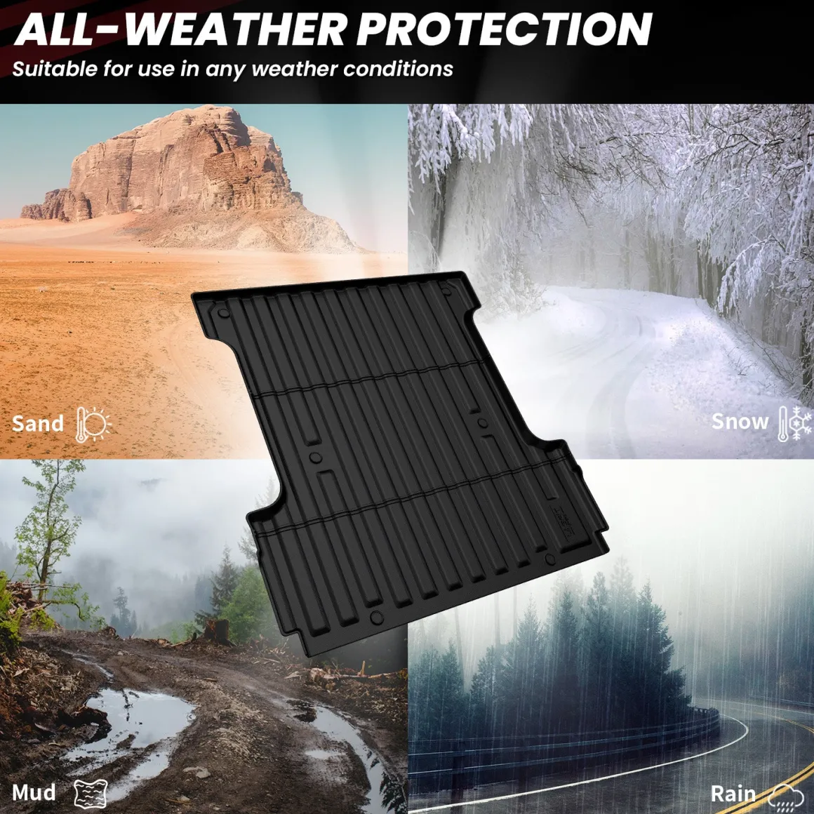 Fit for 2024-2026 Ford F-150 Bed Mat & Tailgate Mat, Including F-150 Lightning
