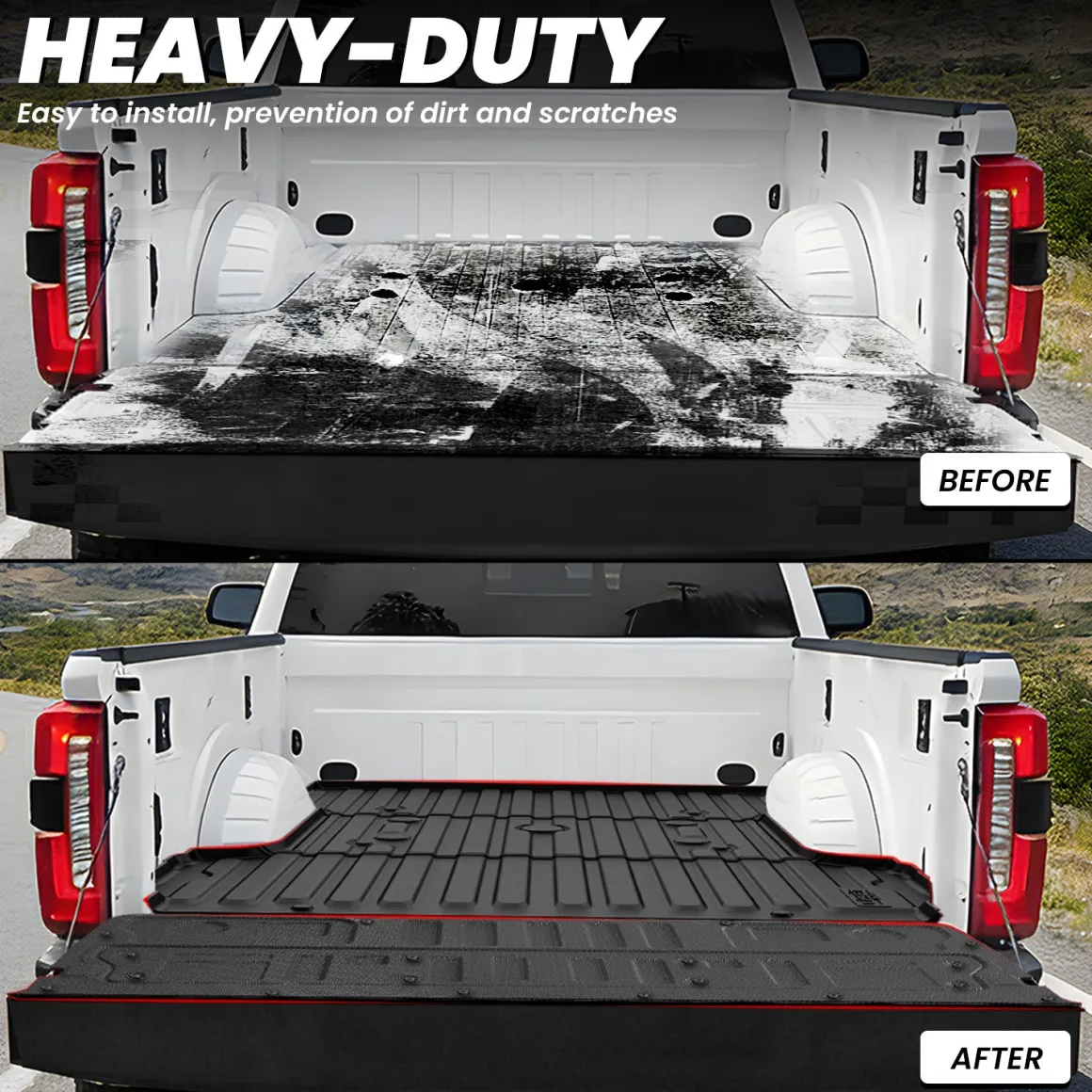 Fit for 2017-2026 Ford F-250 F-350 F-450 F-550 Super Duty Bed Mat or Tailgate Mat, Not Fit Drop-in liners