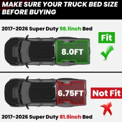 Fit for 2017-2026 Ford F-250 F-350 F-450 F-550 Super Duty Bed Mat or Tailgate Mat, Not Fit Drop-in liners