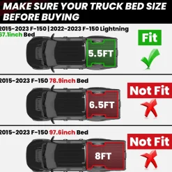 Fit for 2021-2023 Ford F-150 & F-150 Lightning Truck Bed Mat or Tailgate Mat, Not Fit Drop-in Liners